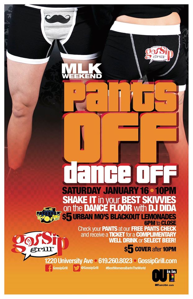 Pants off Dance off! Gossip Grill