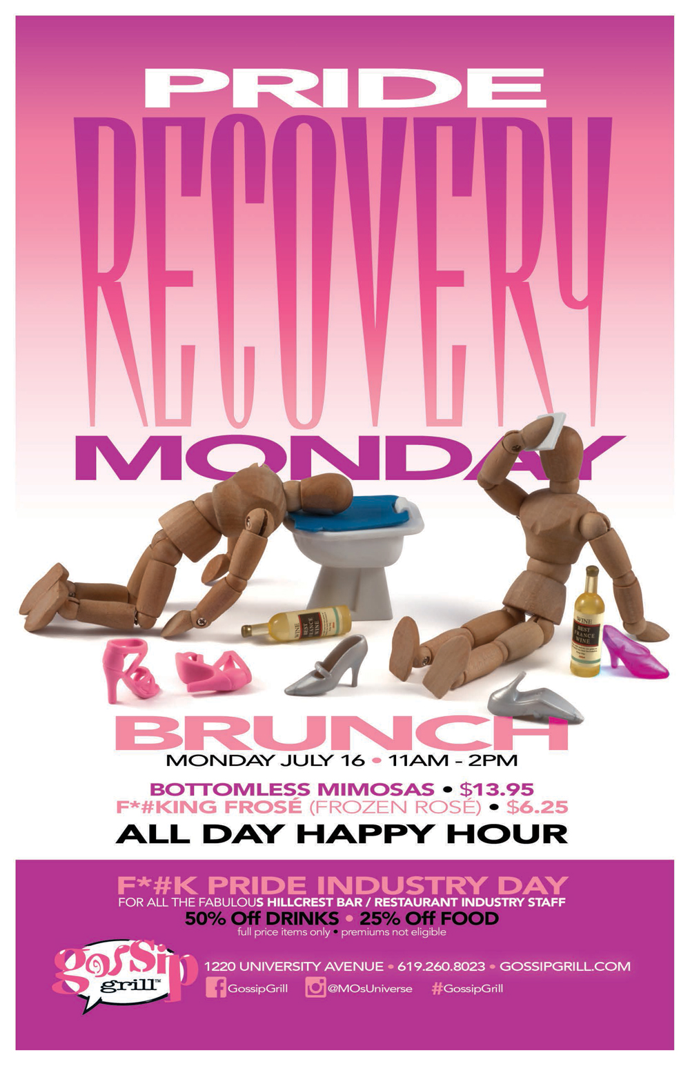 San-Diego-Pride-recovery-monday-Gossip-Grill
